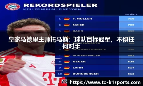 皇家马德里主帅托马斯：球队目标冠军，不惧任何对手